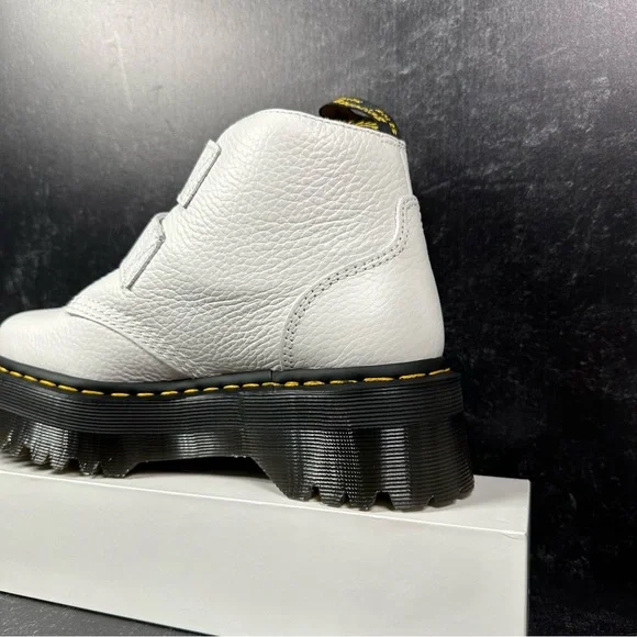 DOC DEVON HEART PEBBLED LEATHER PLATFORM BOOTS WOMENS SIZE 7 MILLED NAPPA - Picture 10 of 12